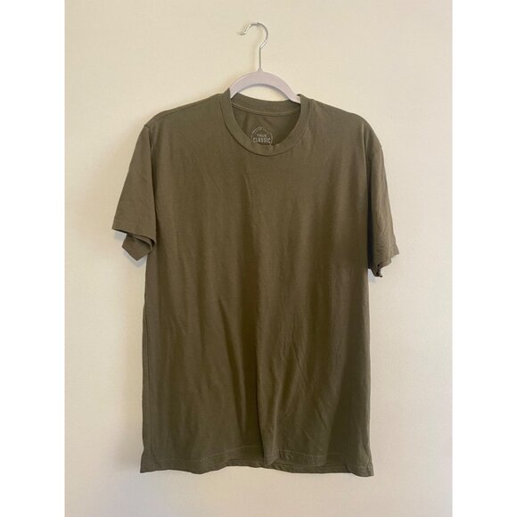 True Classic Mens Olive Green T-Shirt Size L Cotton/Polyester Blend - Picture 1 of 3